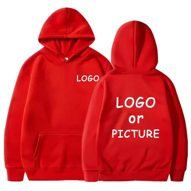 Custom logo printed men's women's casual hoodies, long sleeve hoodies autumn and winter, personalized street style sweatshirts.