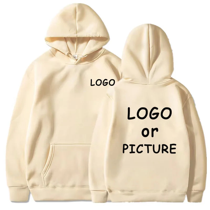 Custom logo printed men's women's casual hoodies, long sleeve hoodies autumn and winter, personalized street style sweatshirts.