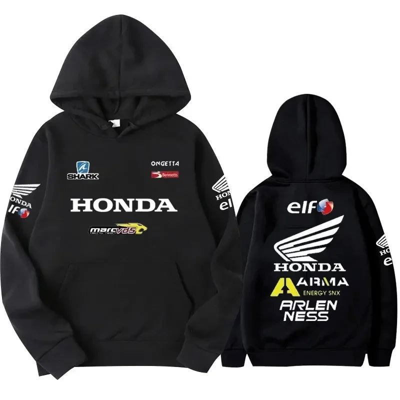 Honda Logo Hoodie Outdoor Sports Motorcycle Riding Jacket Honda Motorcycle Race Fans Clothing Men's Wear Streetwear Swearshirt