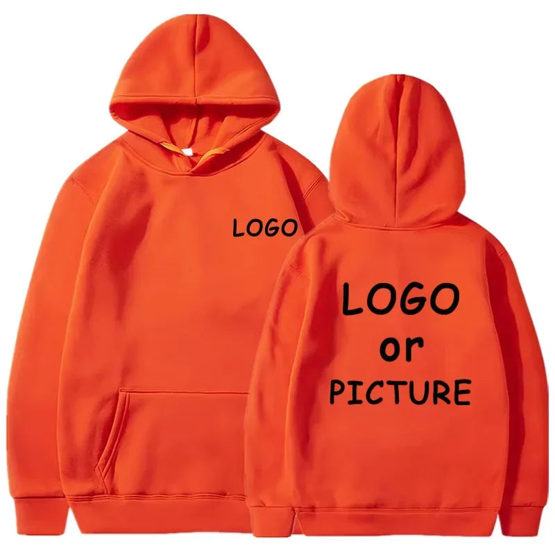 Custom logo printed men's women's casual hoodies, long sleeve hoodies autumn and winter, personalized street style sweatshirts.
