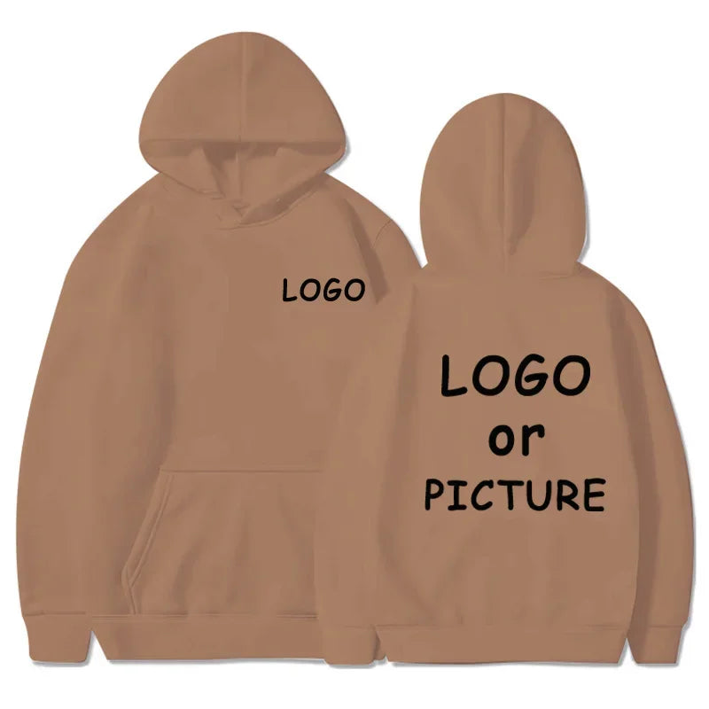 Custom logo printed men's women's casual hoodies, long sleeve hoodies autumn and winter, personalized street style sweatshirts.