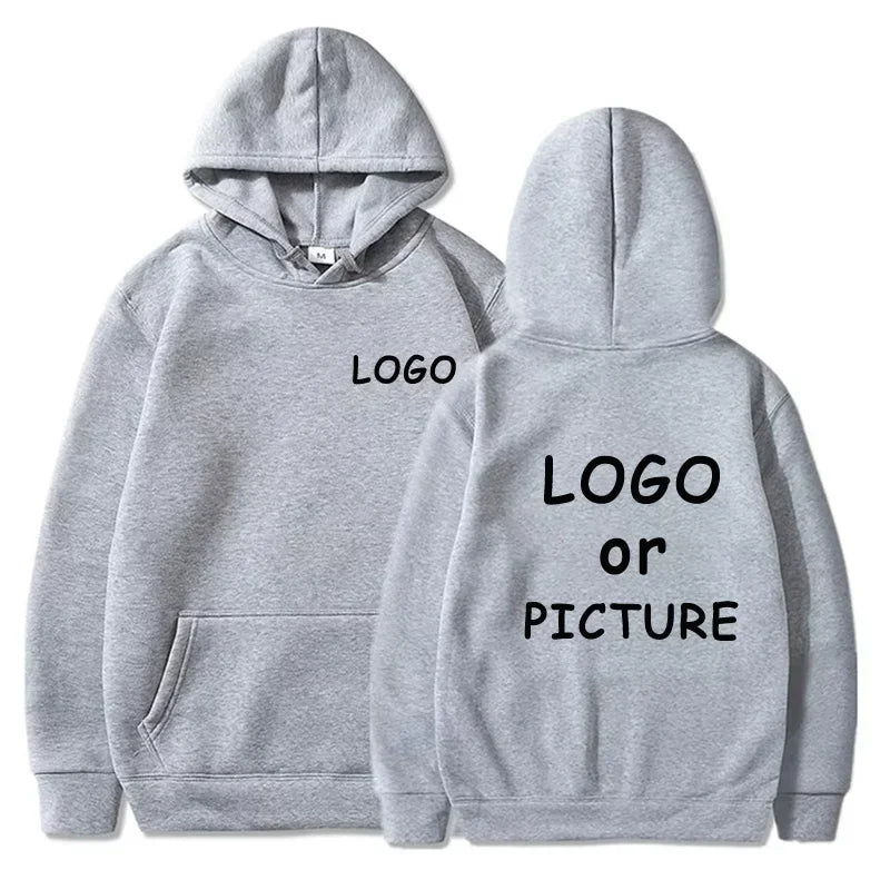 Custom logo printed men's women's casual hoodies, long sleeve hoodies autumn and winter, personalized street style sweatshirts.