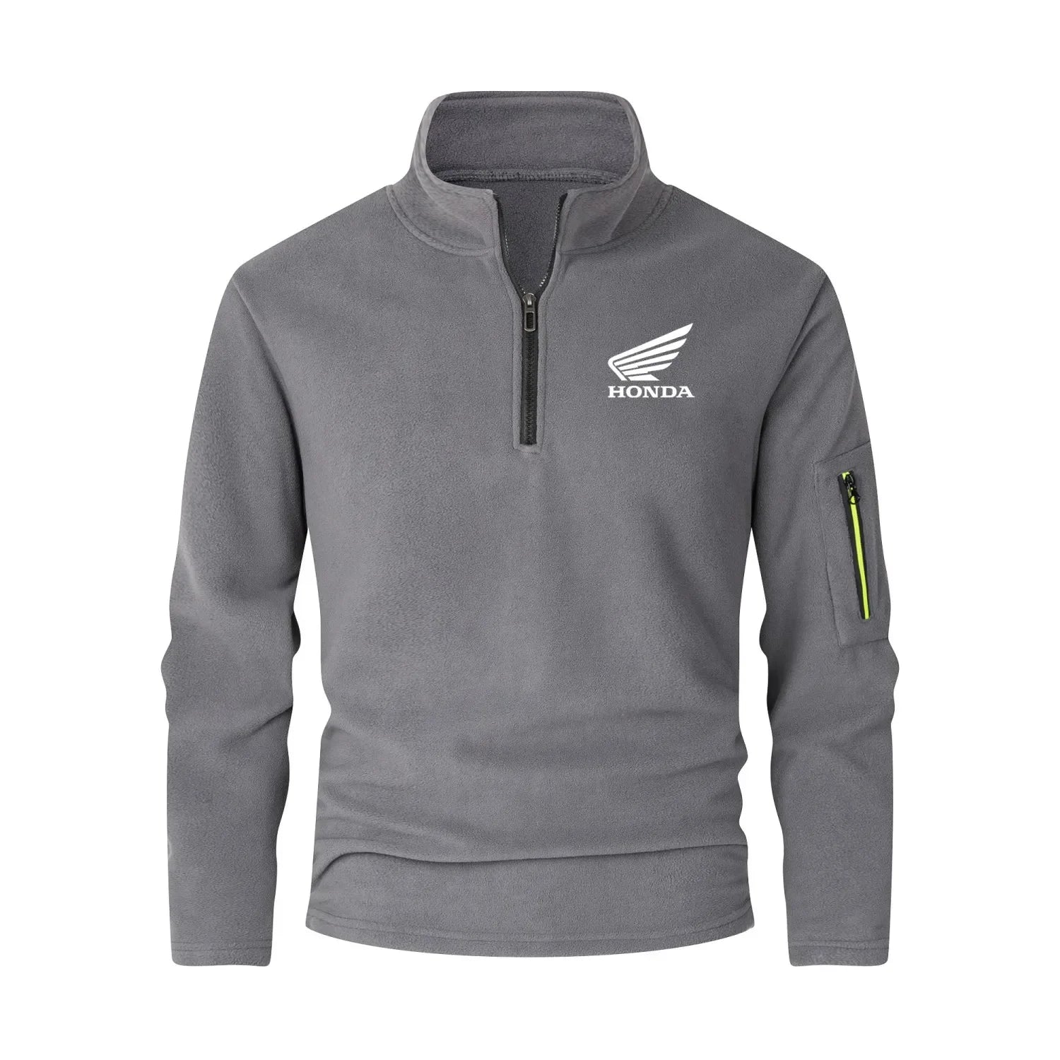 Honda Logo Motorcycle Long-sleeved Stand-up Collar Half-zip Sweatshirt Thick Warm Long-sleeved Top Autumn and Winter Jacket