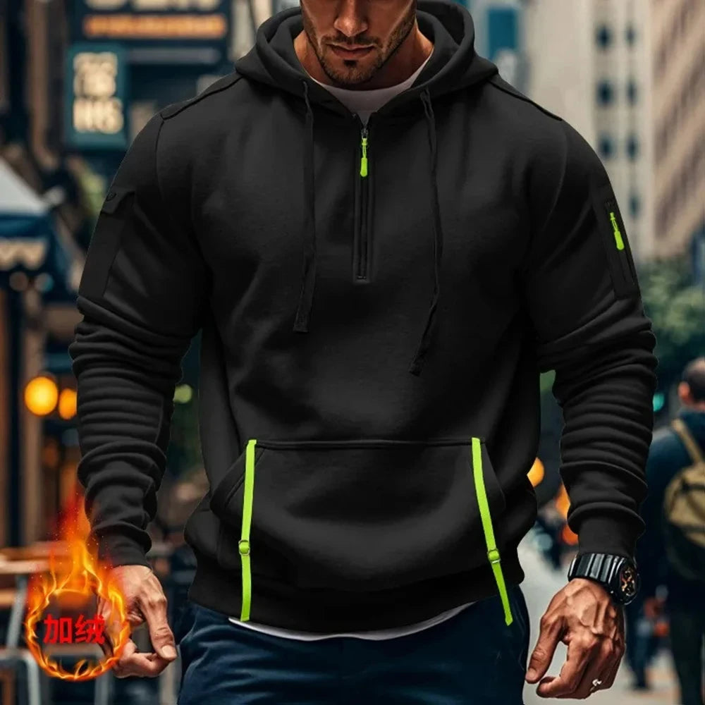Honda zipper hoodie outdoor sports enthusiasts 2025 new men and women fashion half zipper pocket spring and autumn hoodie