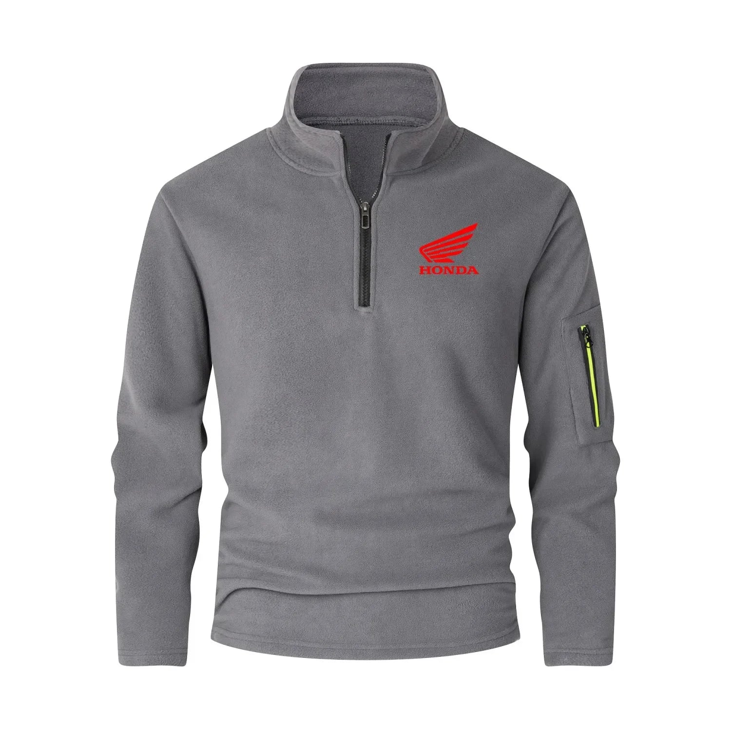 Honda Logo Motorcycle Long-sleeved Stand-up Collar Half-zip Sweatshirt Thick Warm Long-sleeved Top Autumn and Winter Jacket