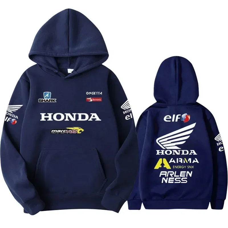 Honda Logo Hoodie Outdoor Sports Motorcycle Riding Jacket Honda Motorcycle Race Fans Clothing Men's Wear Streetwear Swearshirt