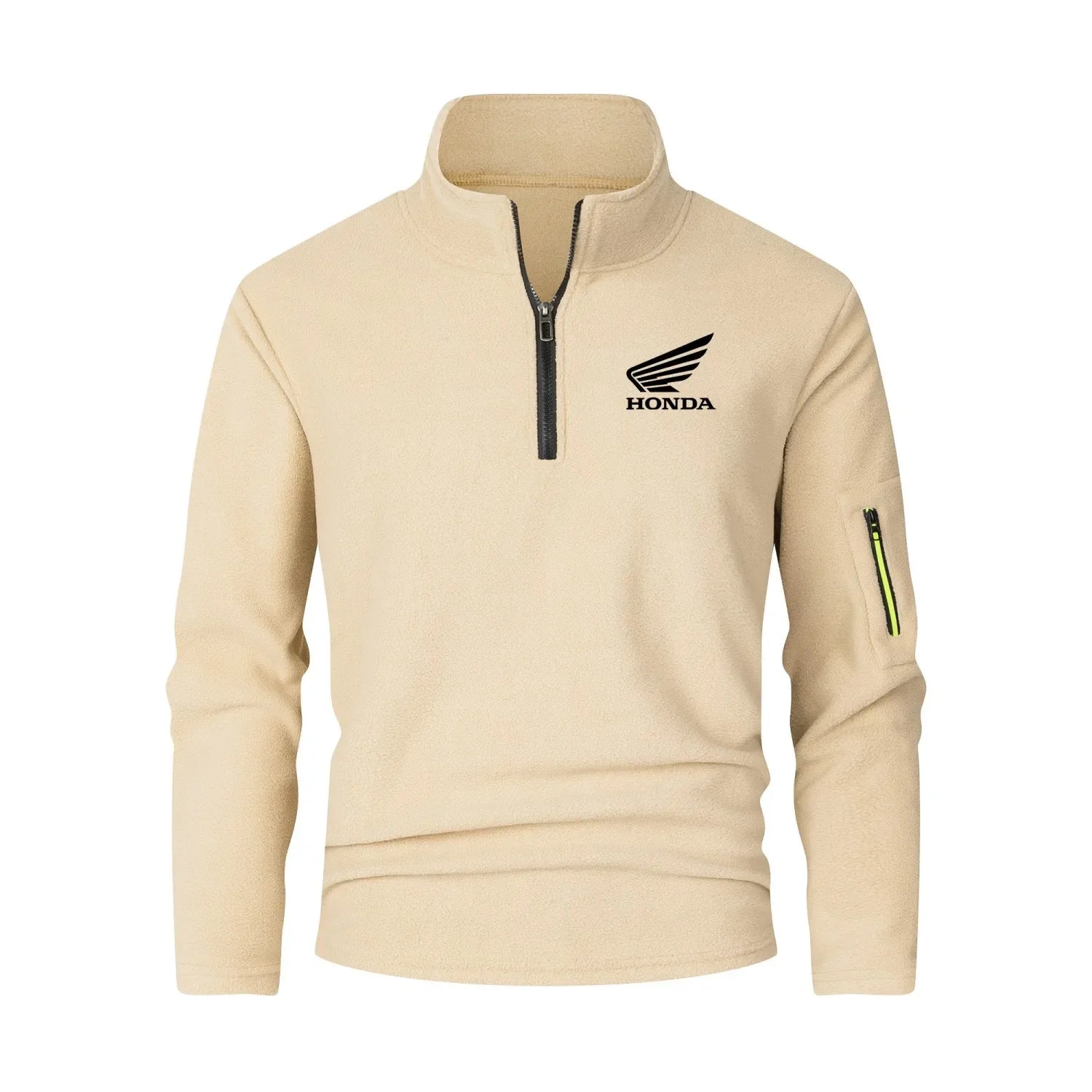 Honda Logo Motorcycle Long-sleeved Stand-up Collar Half-zip Sweatshirt Thick Warm Long-sleeved Top Autumn and Winter Jacket