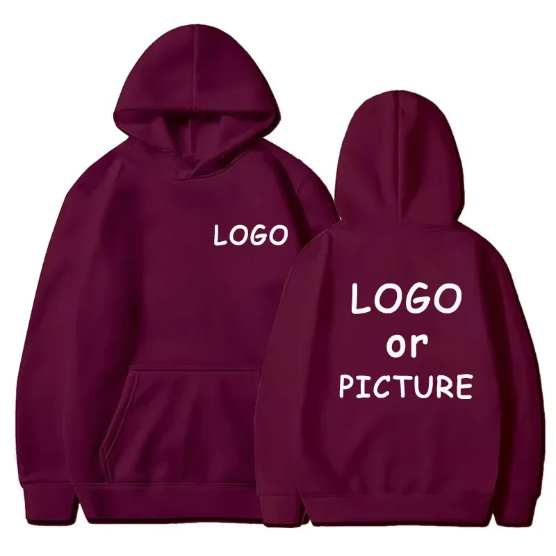 Custom logo printed men's women's casual hoodies, long sleeve hoodies autumn and winter, personalized street style sweatshirts.
