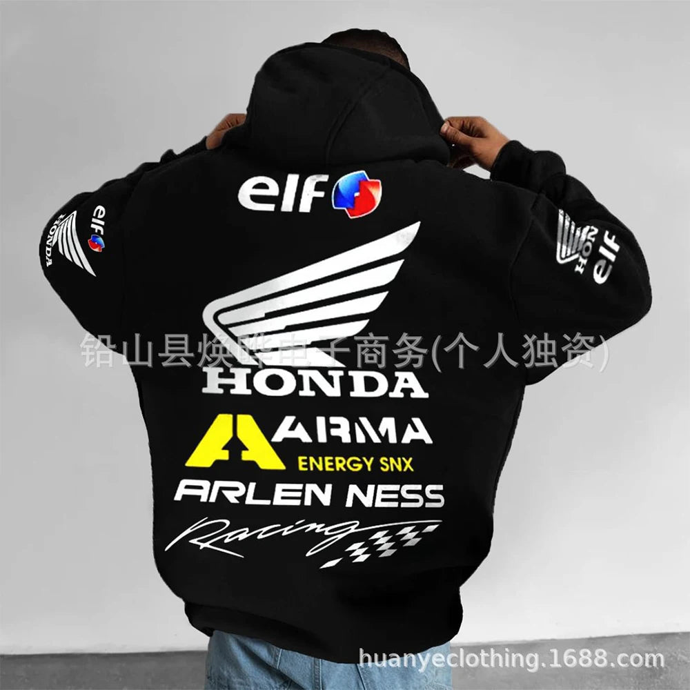 Motorcycle Enthusiast Hoodie Men Women Autumn/Winter Long Sleeved Pullover Motorcycle Honda Printed Sports And Leisure Jacket