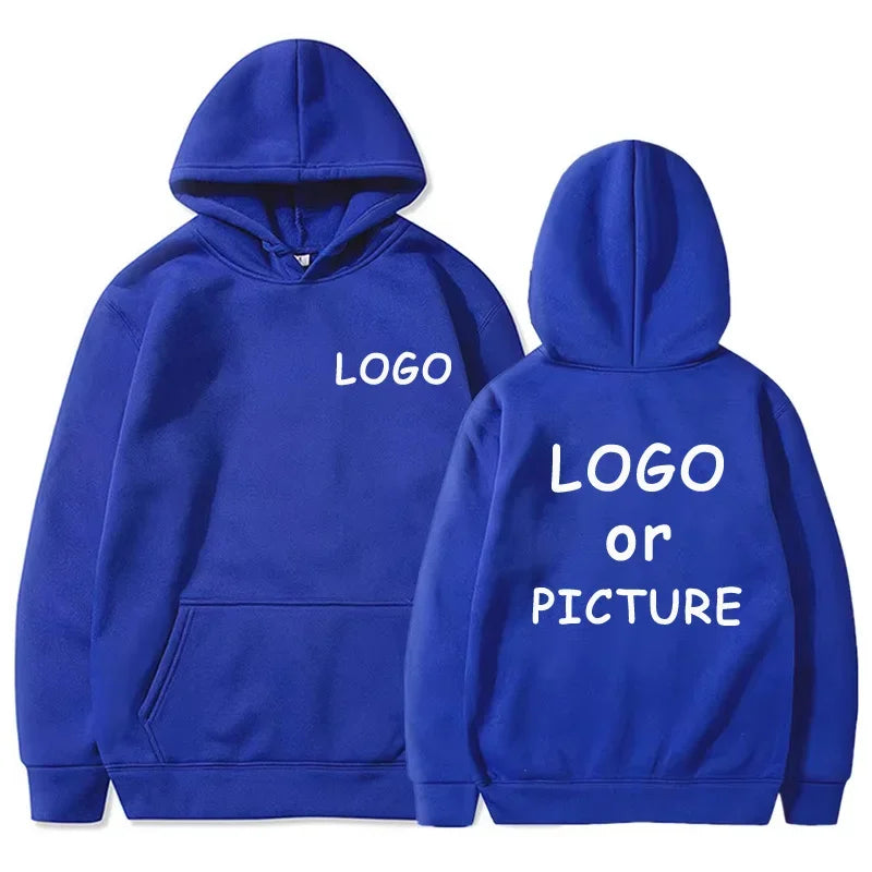 Custom logo printed men's women's casual hoodies, long sleeve hoodies autumn and winter, personalized street style sweatshirts.