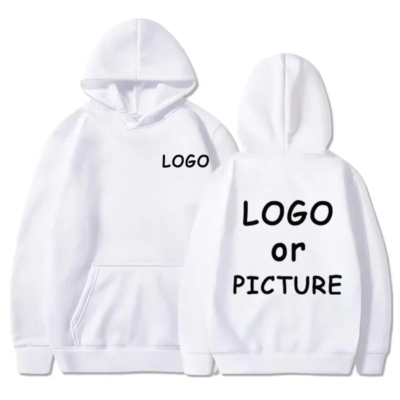 Custom logo printed men's women's casual hoodies, long sleeve hoodies autumn and winter, personalized street style sweatshirts.