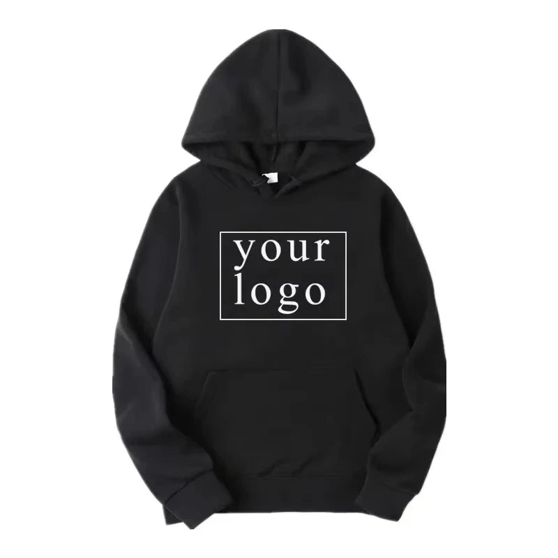 Man Woman Casual Custom Printed Text DIY Hoodie Customized Logo Personalized Hoody Custom Hoodies Text Logo Sweatshirt