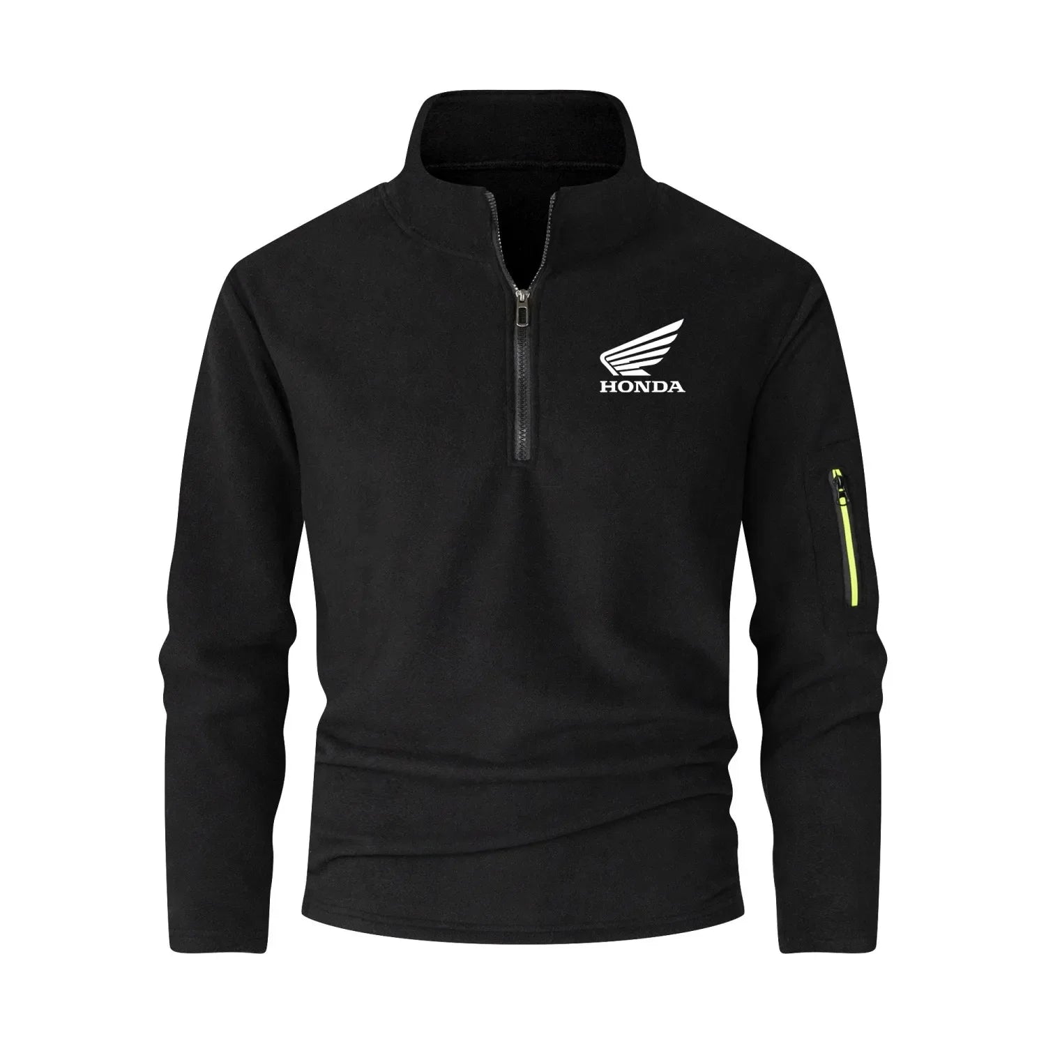 Honda Logo Motorcycle Long-sleeved Stand-up Collar Half-zip Sweatshirt Thick Warm Long-sleeved Top Autumn and Winter Jacket