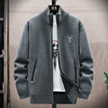 New Men's Fleece Cardigan Sweater Embroidery Casual Knit Sweater Jacket High Quality Male Autumn Winter Clothing