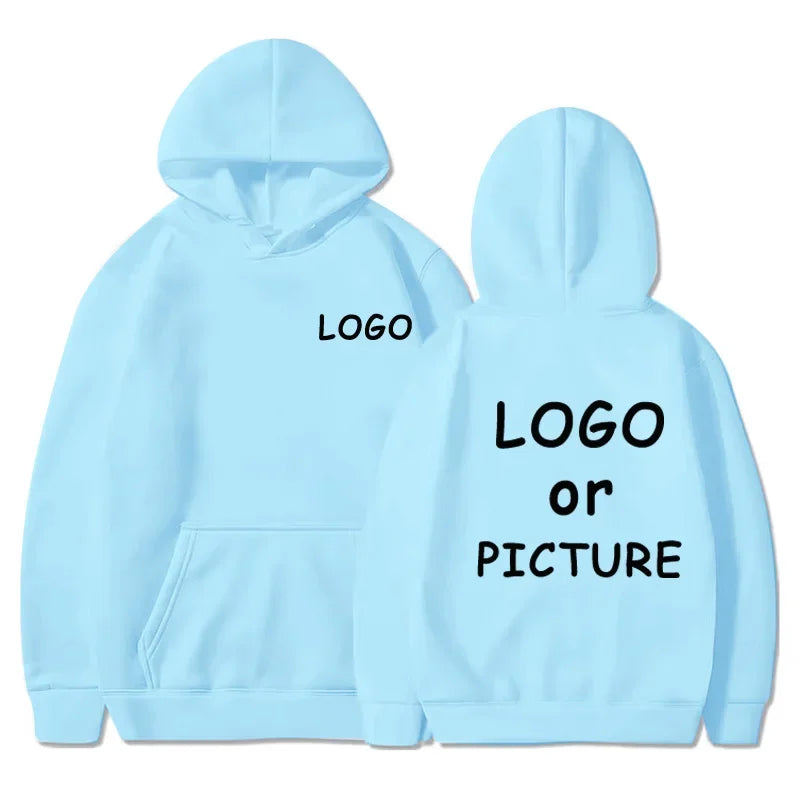 Custom logo printed men's women's casual hoodies, long sleeve hoodies autumn and winter, personalized street style sweatshirts.
