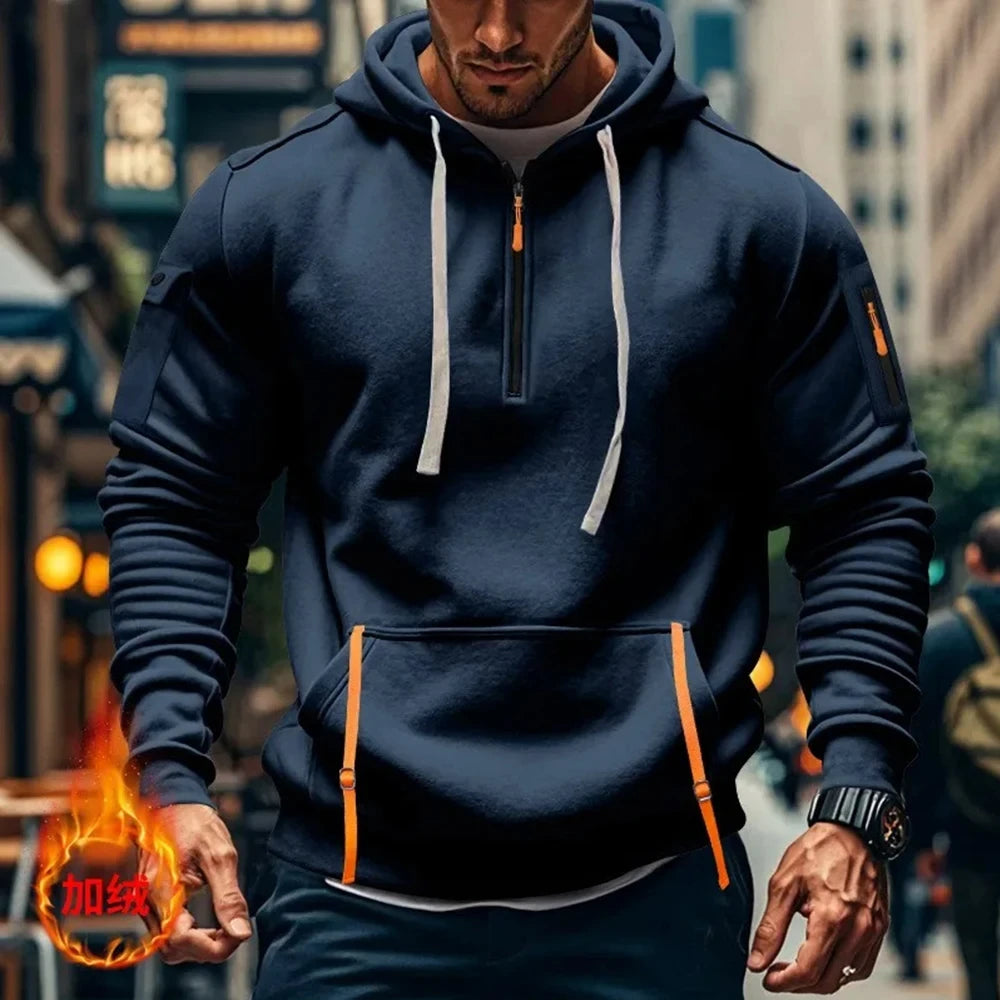 Honda zipper hoodie outdoor sports enthusiasts 2025 new men and women fashion half zipper pocket spring and autumn hoodie