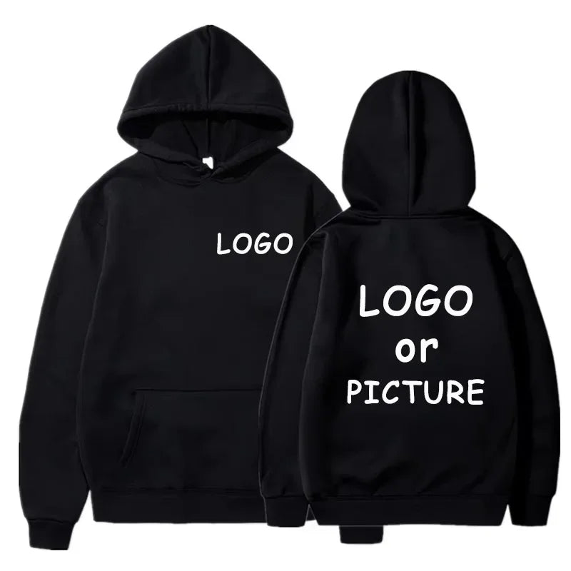 Custom logo printed men's women's casual hoodies, long sleeve hoodies autumn and winter, personalized street style sweatshirts.