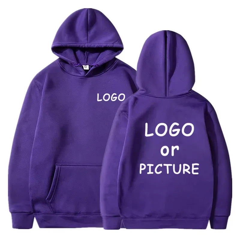 Custom logo printed men's women's casual hoodies, long sleeve hoodies autumn and winter, personalized street style sweatshirts.