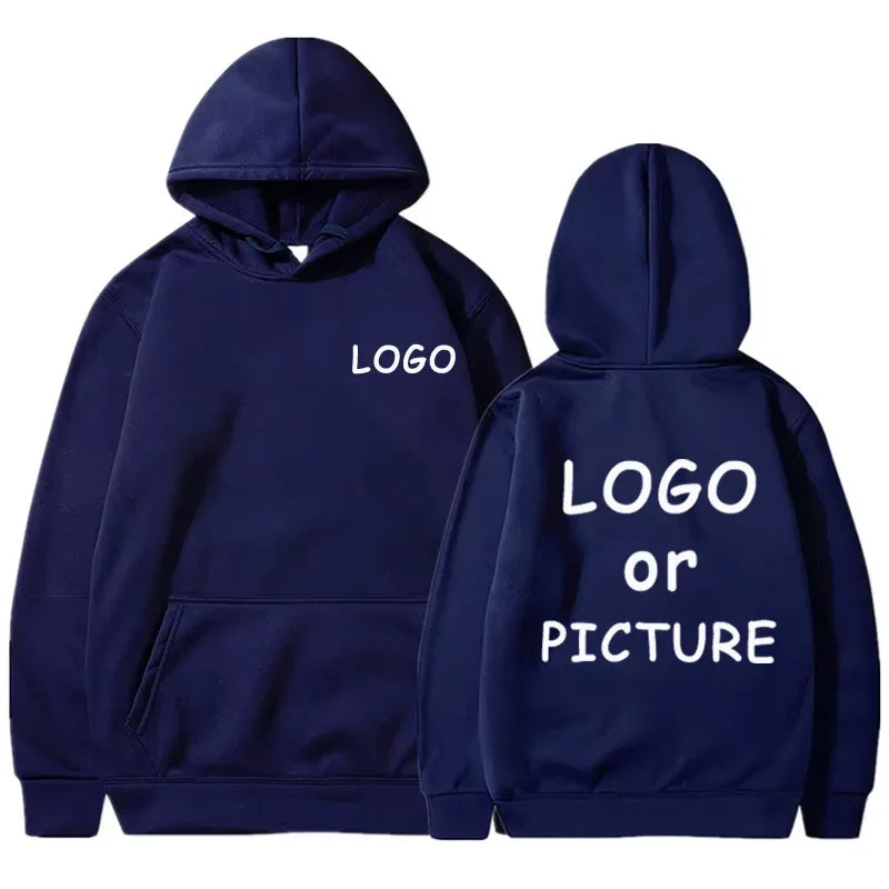 Custom logo printed men's women's casual hoodies, long sleeve hoodies autumn and winter, personalized street style sweatshirts.