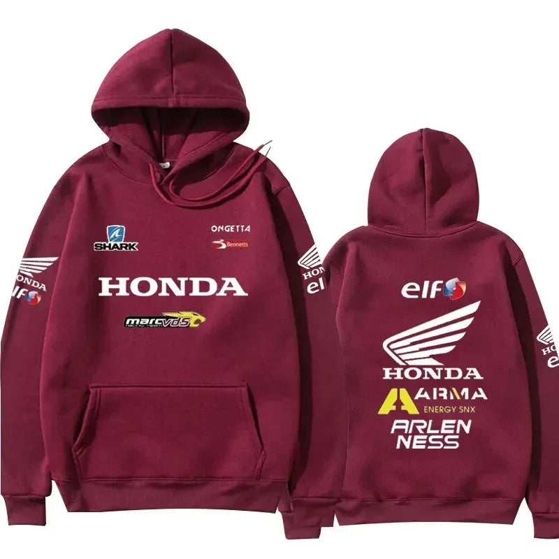 Honda Logo Hoodie Outdoor Sports Motorcycle Riding Jacket Honda Motorcycle Race Fans Clothing Men's Wear Streetwear Swearshirt