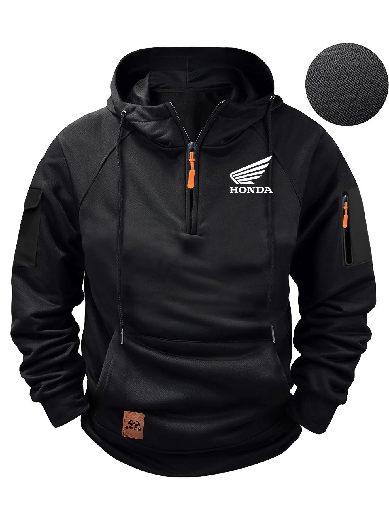 2025 New Honda Racing Team Outdoor Cycling Fashion Street Half Zip Hoodie Men's Motorcycle Racing Casual HRC Warm Hoodie